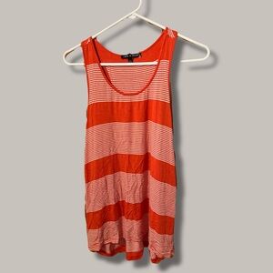 Cable & Gauge Orange and White Striped Tank Top